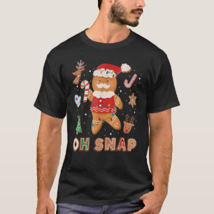 Camiseta Gingercake Man Oh Snap Christmas Cookie Baking C