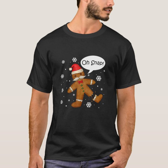 Camiseta Gingercake Man Oh Snap Christmas Cookume B (Frente)