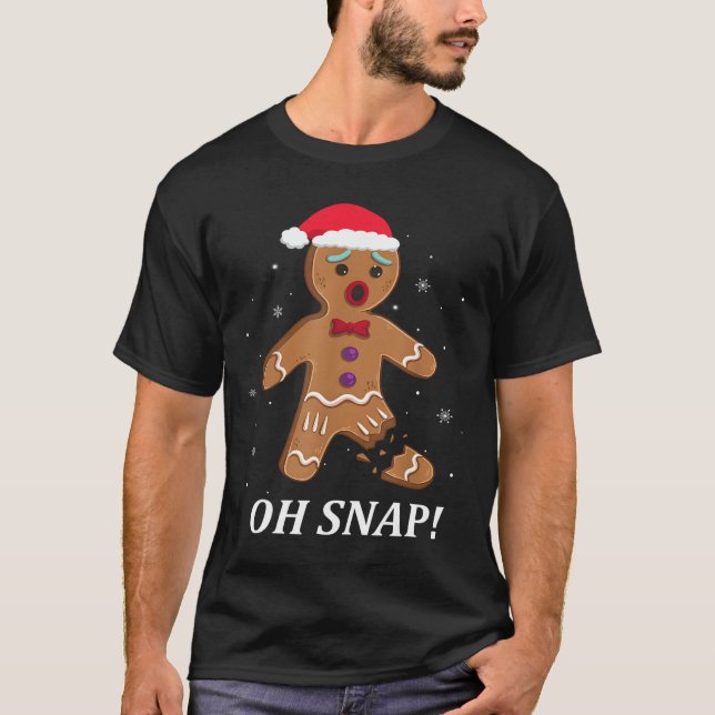 Camiseta Gingercake Man Oh Snap Christmas Cookume B (Frente)
