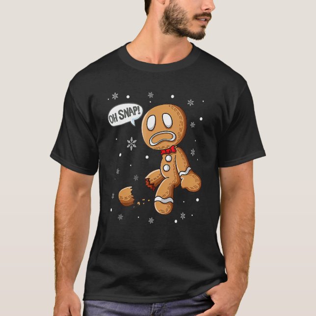 Camiseta Gingercake Man Oh Snap Christmas Cookume B (Frente)