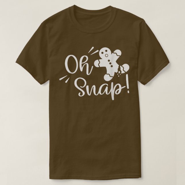 Camiseta Gingercake Man Oh Snap Christmas Cookume B (Frente do Design)