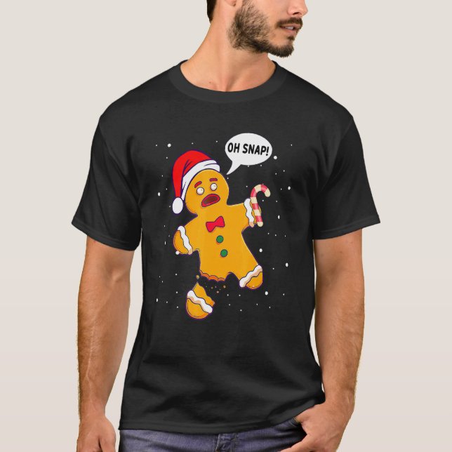 Camiseta Gingercake Man Oh Snap Christmas Family Baking Co (Frente)