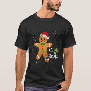 Camiseta Gingercake Man - Oh Snap Engraçado Bom Natal