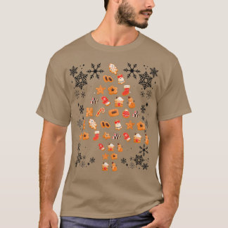 Camiseta Gingerpão Engraçado Árvore de Natal Luzes Xmas Mat