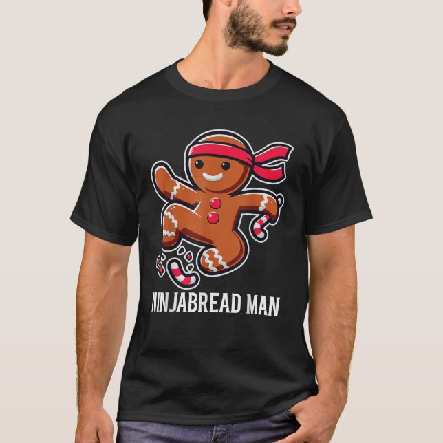 Camiseta Gingerpão Ninjabread Homem Engraçado Cute Groovy C (Frente)
