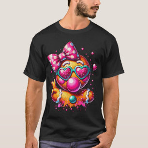 Camiseta Gingerpão rosa com óculos brilhantes