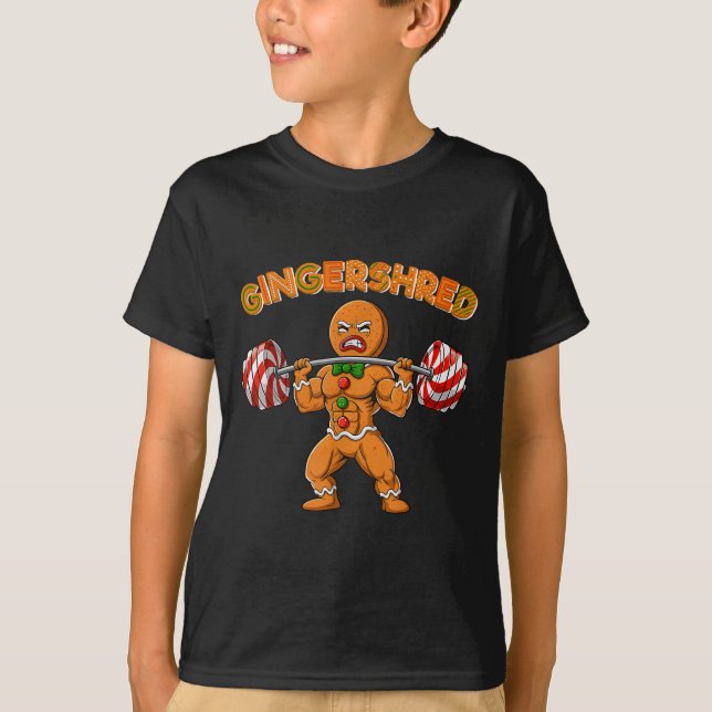 Camiseta Gingershred Bodybuilder Funny Gingerbread Man Weig (Frente)