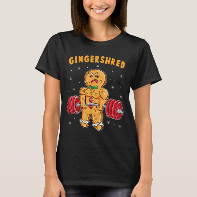 Camiseta Gingershred Funny Gingerbread Man Gym Bodybuilding (Frente)