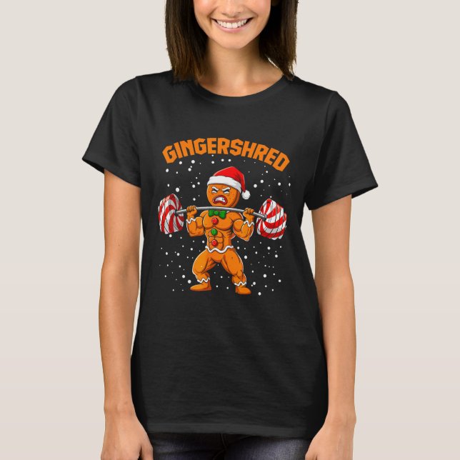 Camiseta Gingershred Funny Gingerbread Man Gym Bodybuilding (Frente)