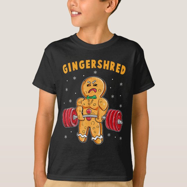Camiseta Gingershred Funny Gingerbread Man Gym Bodybuilding (Frente)
