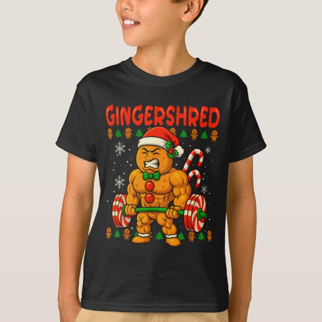 Camiseta Gingershred Gingerbread Christmas Workout Gym Ging (Frente)
