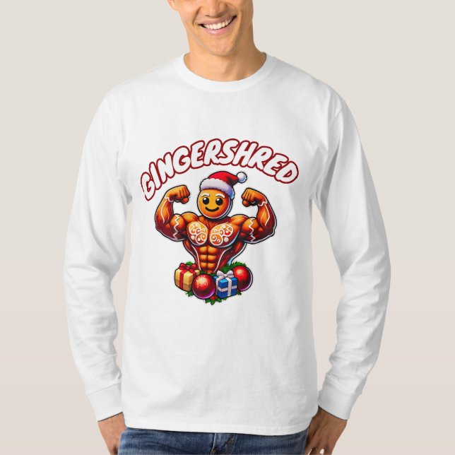 Camiseta Gingery Bodybuilder Natal Engraçado Gym (Frente)