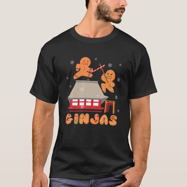 Camiseta Ginja Ninja Ginjas Gingerpão Ninjas Natal Gi (Frente)