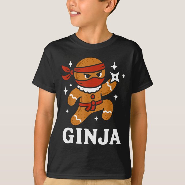 Camiseta Ginjas Gingerbread Ninja Funny Christmas Cookie Bo (Frente)