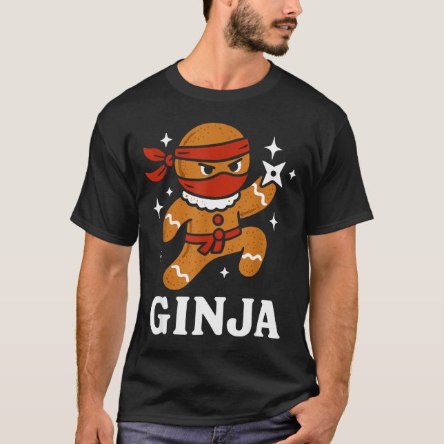 Camiseta Ginjas Gingerbread Ninja Funny Christmas Cookie Bo (Frente)