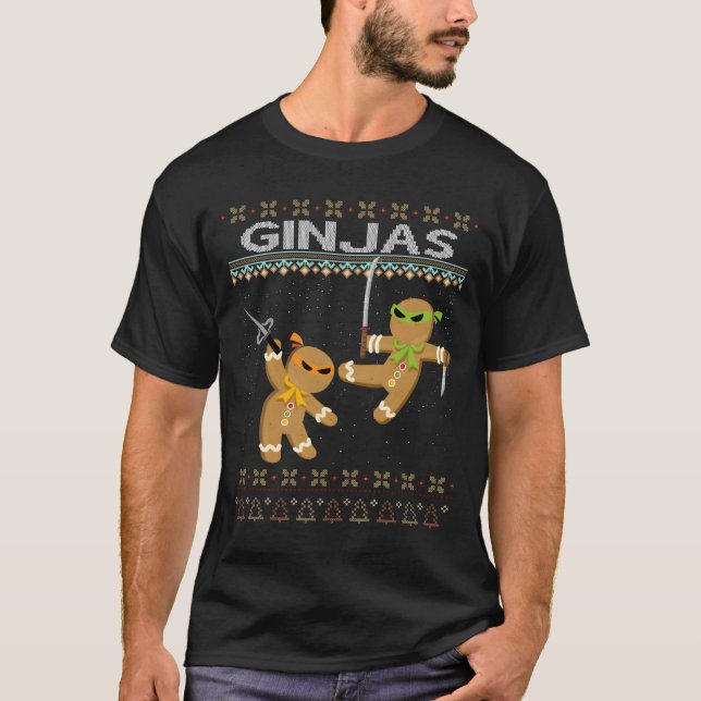 Camiseta Ginjas Gingerbread Ninjas Ugly (Frente)