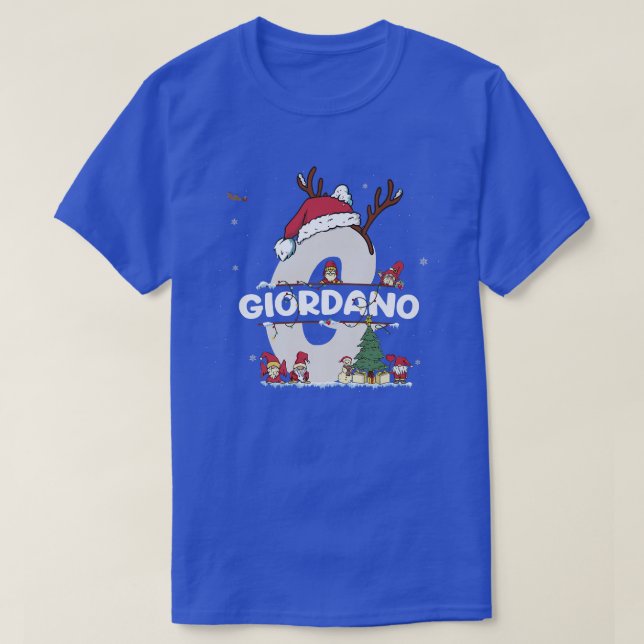 Camiseta Giordano Christmasw Giordano Nome para o Natal eng (Frente do Design)