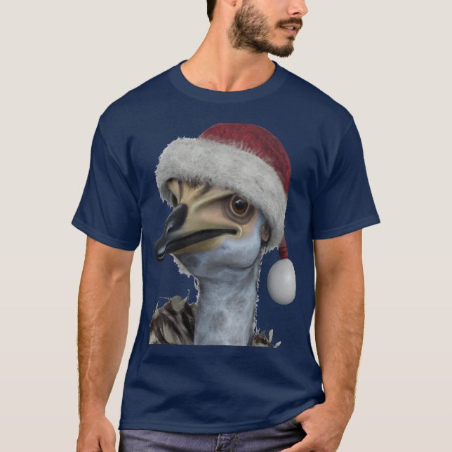 Camiseta Gira Emu Australiana Vestindo Um Chapéu Festivo De (Frente)