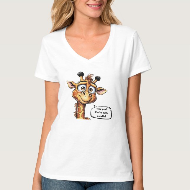 Camiseta "Girafa Adorável em Ação!" (Frente)