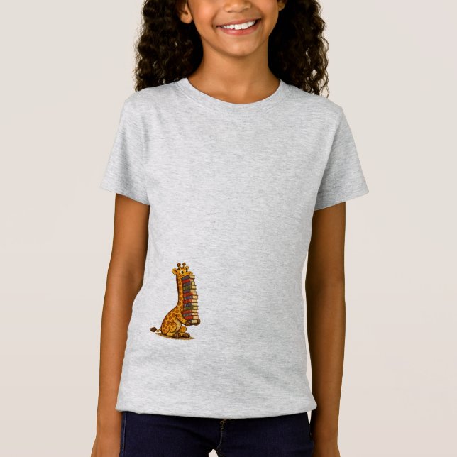 Camiseta Girafa Amante de Livros (Frente)