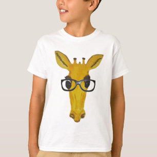 Camiseta Girafa Amarela com óculos