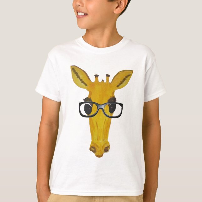 Camiseta Girafa Amarela com óculos (Frente)