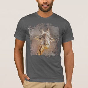 Camiseta Girafa Aquarela Fotografia de Vida Selvagem Modern