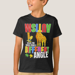 Camiseta Girafa Autismo Engraçado Vendo O Mundo De Maneira
