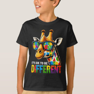 Camiseta Girafa Autismo Sensibiliza Está Tudo Bem Ser Difer