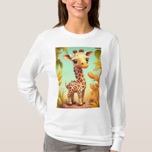 Camiseta Girafa Bebê Fofo Tropical Cartoon-37560