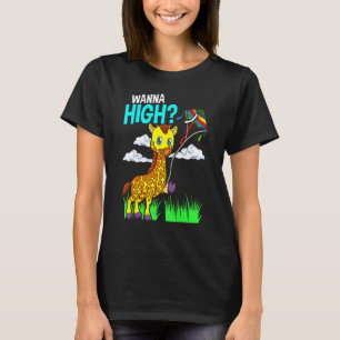 Camiseta Girafa Bonita Com pipa Voadora Para Crianças Giraf