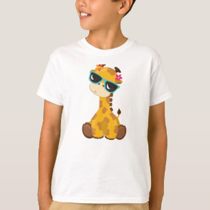 Camiseta Girafa Bonita, Girafa Com Óculos De Sol, Bela Anim