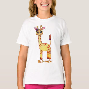 Camiseta Girafa bonito do bebê da aguarela