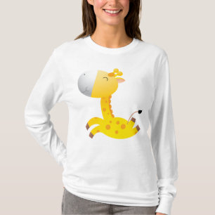Camiseta Girafa bonito dos desenhos animados