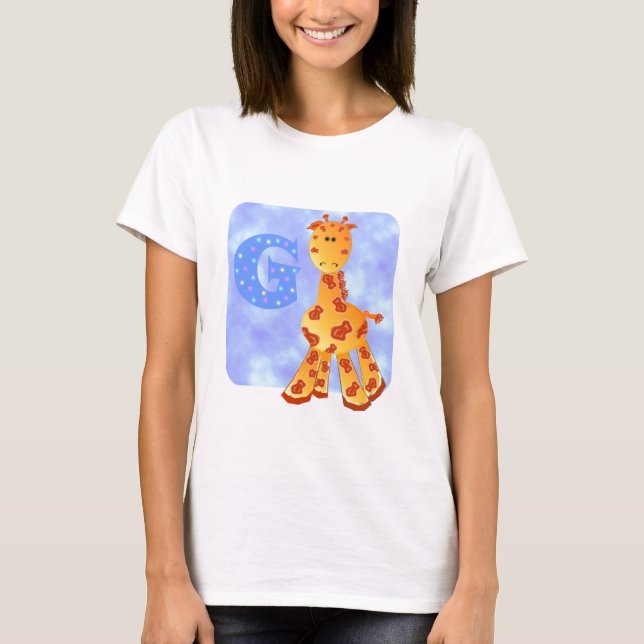 Camiseta Girafa bonito dos t-shirt (Frente)