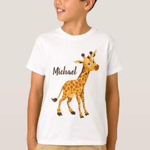 Camiseta Girafa bonito que olha o