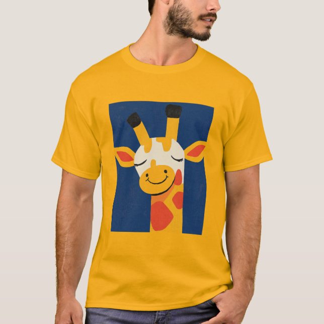 Camiseta Girafa Charmante Sorridente - Retrato alegre (Frente)