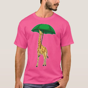 Camiseta Girafa chovendo guarda-chuva