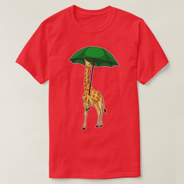 Camiseta Girafa chovendo guarda-chuva (Frente do Design)