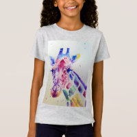 Girafa cinza de Aquarela Quimológica Raparigas T C