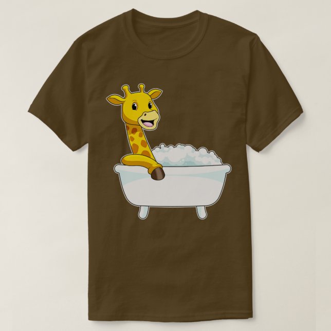 Camiseta Girafa Com Banheira Com Espuma (Frente do Design)