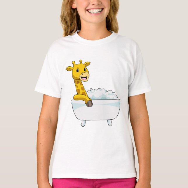 Camiseta Girafa com Banheira com Espuma (Frente)