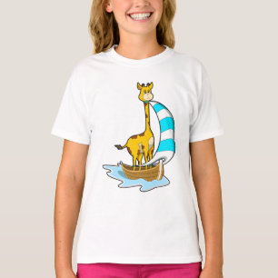 Camiseta Girafa com barco à vela