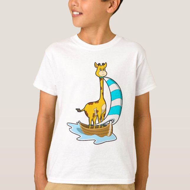 Camiseta Girafa com barco à vela (Frente)