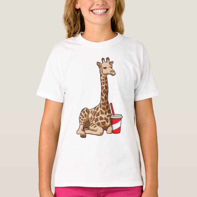 Camiseta Girafa com bebida (Frente)