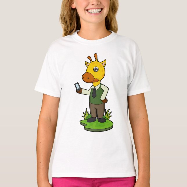 Camiseta Girafa com celular (Frente)