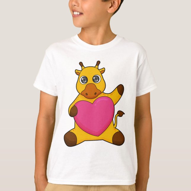 Camiseta Girafa com coração (Frente)