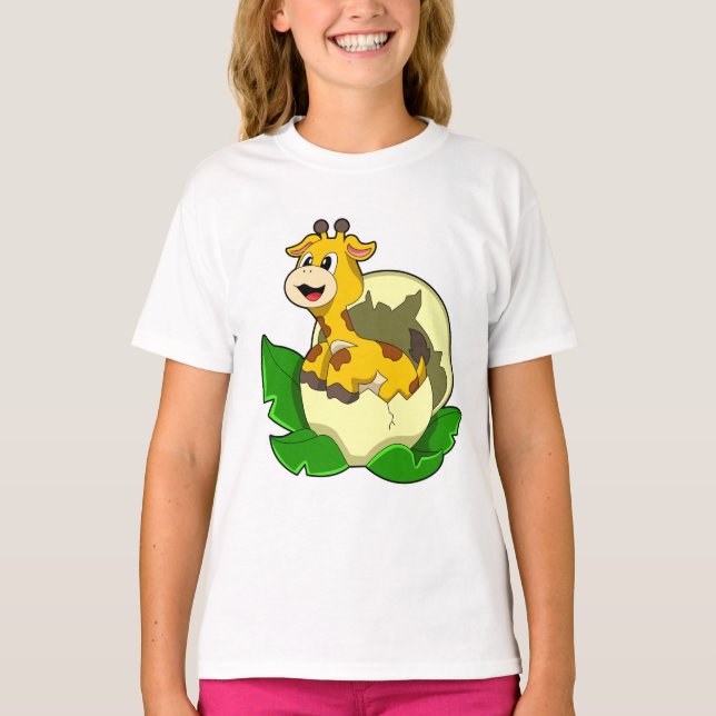 Camiseta Girafa com Folha e Ovo (Frente)