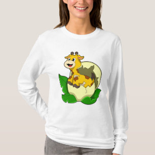 Camiseta Girafa com Folha e Ovo