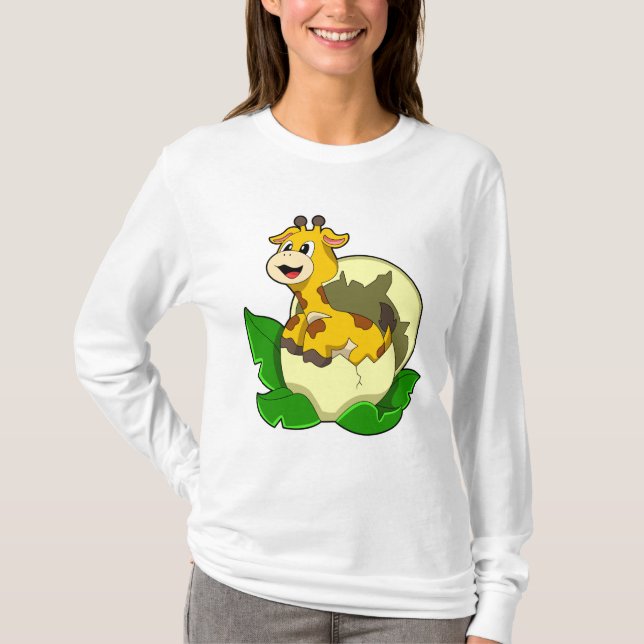 Camiseta Girafa com Folha e Ovo (Frente)